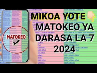 MIKOA YOTE PATA HAPA MATOKEO YA DARASA LA SABA 2024 BOFYA HII LINK...