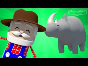 Old MacDonald Had A Farm  Rhinoceros  Nursery Rhymes  Baby Songs  4K