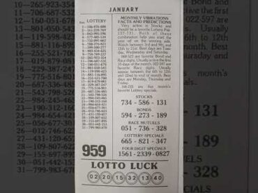 JANUARY 2025 3 WISEMEN ALMANAC DATE LOTTERY NUMBERS new money spinor