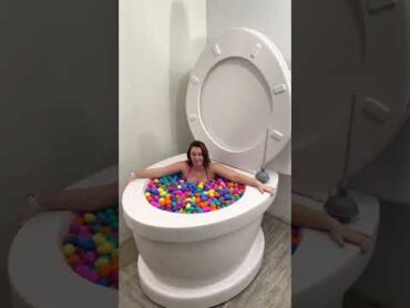 Going UNDER in Worlds LARGEST Toilet SURPRISE Egg POOL shorts