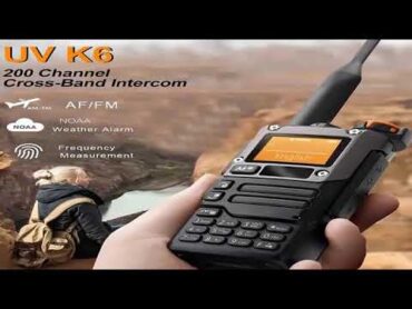 Quansheng UV K6 Walkie Talkie Portable AM FM Two Way Radio Long Range Receiver with 200 Channels