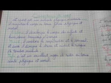 وضعية إدماجية للسنة الأولى متوسط لغة فرنسية حول اهمية الرياضة/ l&39;importance du sport