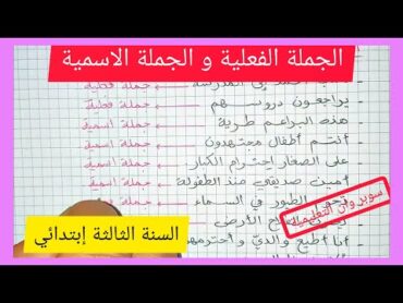 الجملة الفعلية و الجملة الاسمية