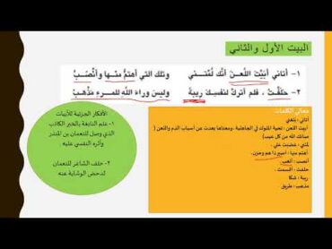 شرح درس قصيدة اعتذار للنابغة الذبياني