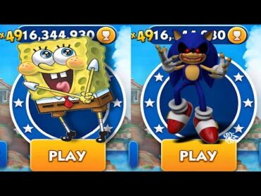 Sonic Dash  SpongeBob Run VS Sonic EXE   Movie Sonic vs All Bosses Zazz Eggman