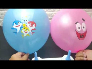 Blowing Up Lots of Balloons Baby Shark vs Spongebob Balloon ASMR Relaxing