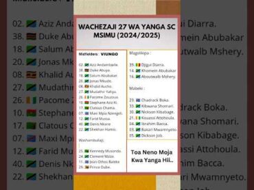 Yanga Day Kikosi Msimu WA 2024/2025 yanga yangatv yangasc yangaleo yangascmedia yangascmedia