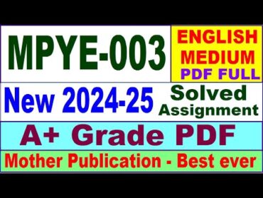 MPYE 003 solved assignment 202425 in English  mpye 003 solved assignment 2025  mpye3 202425