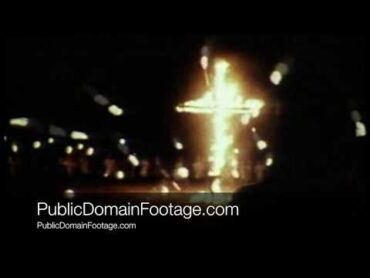 1970s Klu Klux Klan Rally  Burning Cross Archival Footage