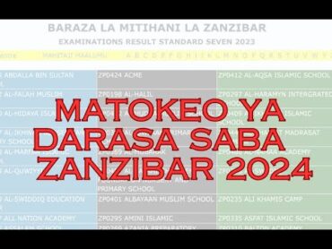 Matokeo ya darasa la saba 2024 Zanzibar fuata link hapo chini