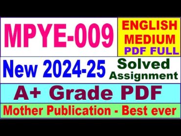 MPYE 009 solved assignment 202425 in English  mpye 009 solved assignment 2025  mpye9 202425