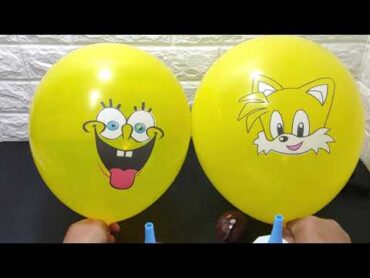 Blowing Up Lots of Balloons Spongebob vs Sonic ASMR Relaxing