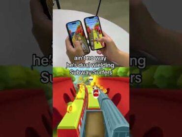 Subway Surfers on 2 phones is wild subwaysurfers subwaysurfersclassic