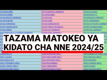 🔴TAZAMA MATOKEO YA FORM FORM FOUR 2024/25 Necta....