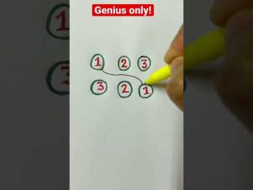 Only for a Genius! Connect 1 to 1, 2 to 2 & 3 to 3 without crossing the lines! math youtube