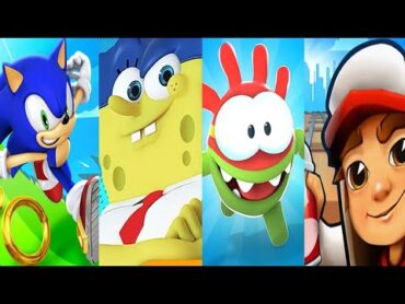 Sonic Dash vs SpongeBob: Sponge on the Run vs Om Nom: Run vs Subway Surfers Gameplay