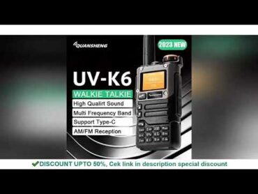 Quansheng UVK6 Walkie Talkie 5W Air Band Radio Tyep C Charge UHF VHF DTMF FM Scrambler NO