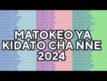 Matokeo ya Kidato Cha Nne 2024/2025 Form Four Results NECTA CSEE