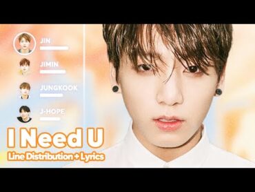 BTS  I Need U (Line Distribution + Lyrics Karaoke) PATREON REQUESTED