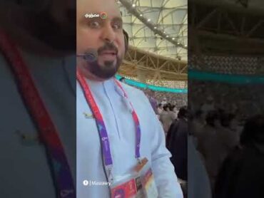 "الأخضر اثنين".. خليل البلوشي أمام المعلق الأرجنتيني من المدرجات