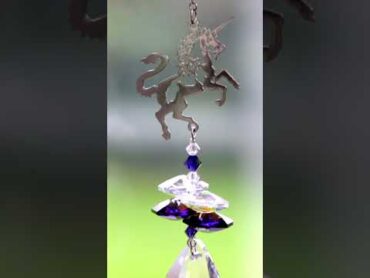 Crystal Fantasy Suncatcher  Unicorn meditation crystals suncatchers