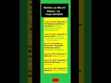 Ratiba ya Mechi Zijazo za Yanga 2024/2025: Hii Hapa