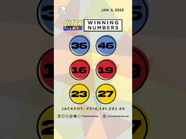 PCSO Lotto Results: P314M Ultra Lotto 6/58, Super Lotto 6/49, 3D, 2D  January 5, 2025