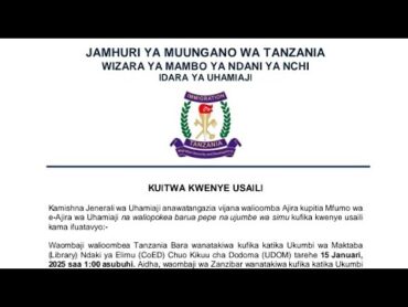 ORODHA YA MAJINA WALIOITWA KWENYE USAJILI UHAMIAJI 2025 AJIRA MPYA ZA UHAMIAJI 2025