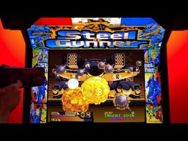 Steel Gunner Arcade Cabinet MAME Playthrough w/ AimTrak Gun & Hypermarquee