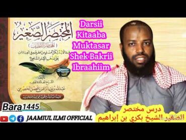 37=Kitaaba Mukhtasaru Ssaghiir Shek Bakrii Ibraahiim درس كتاب مختصر الصغير الشيخ بكري بن إبراهيم