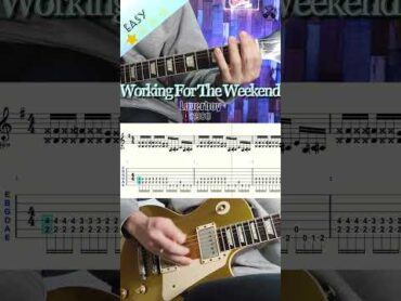 Working For The Weekend Loverboy guitar riff(+TAB) @luka r guitarist