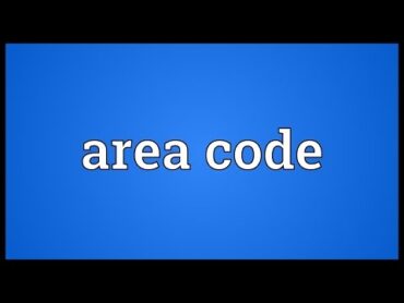 Area code Meaning