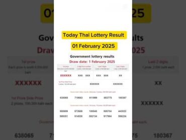 Thai Lottery Result today 01 February 2025  Thailand Lottery result today thailotteryresult