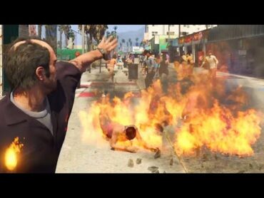 【GTA5】ビーチの人達を火炎瓶で燃やしまくってみた その2