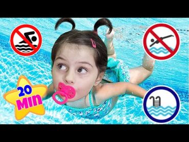 Mimi ensina a Irmã BEBÊ a nadar e Regras de Segurança na piscina  Mimi Julinha