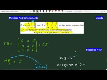 If A and B are two square matrices find AB solve following system of linear equations xy=3 2x+3y+4z