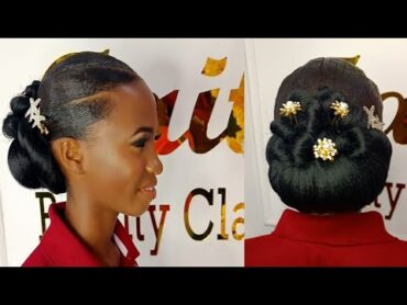 JIFUNZE KUBANA STYLE HII SIMPLE KWA BIBI HARUSI( BRIDAL HAIR STYLE).