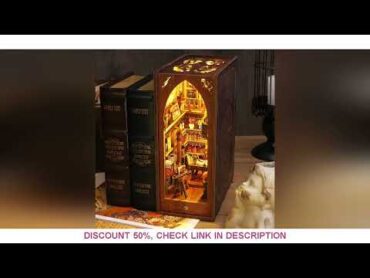 Bookshelf Set Wooden Miniature Dollhouse Micro Assembly Building Model 3D Puzzle Bookshelf Room Book