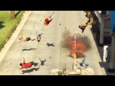 【GTA5】ビーチの人達を戦車で殺しまくってみた